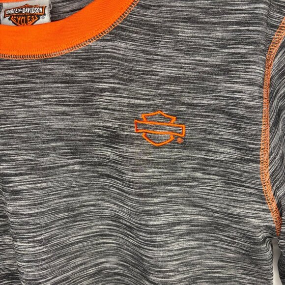 HARLEY DAVIDSON Performance Tee Boys 14/16 Grey Long Sleeve - Picture 3 of 4
